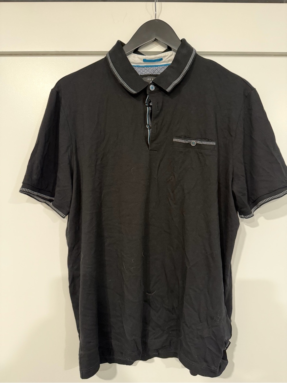 Ted Baker London Black Polo with Contrast Stitching